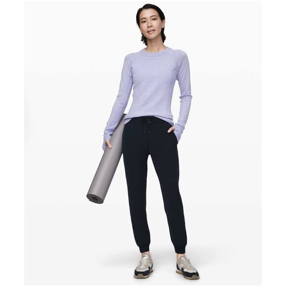 Lululemon Sit In Lotus Heathered Lilac Crew Neck Merino Wool Sweater Size Small - Picture 1 of 10